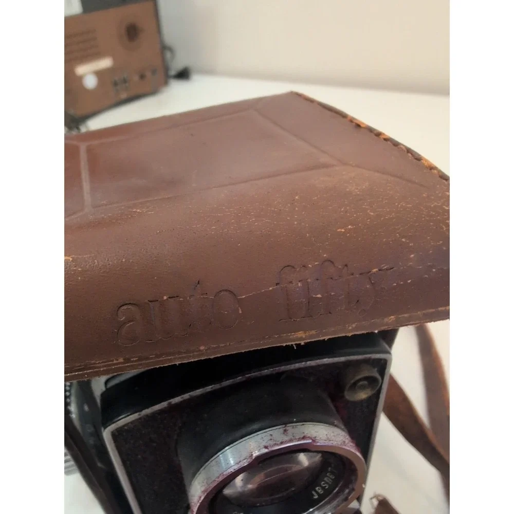 Auto Fifty Twin Lenses TLR Camera w/BIOKOR & TRI LAUSAR 80mm f3.5 LENSES Vtg